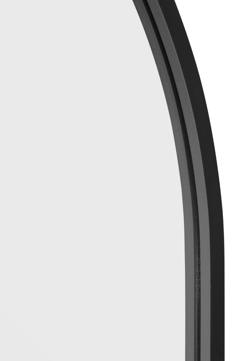 MirrorOutlet The Arcus - Metal Frame, Framed Arched Leaner/Wall Mirror 71" X 35" (180CM X 90CM) Black