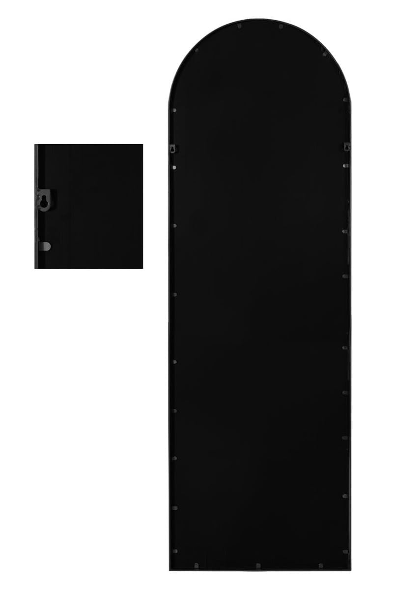 MirrorOutlet The Arcus - Metal Frame, Framed Arched Leaner/Wall Mirror 71" X 35" (180CM X 90CM) Black