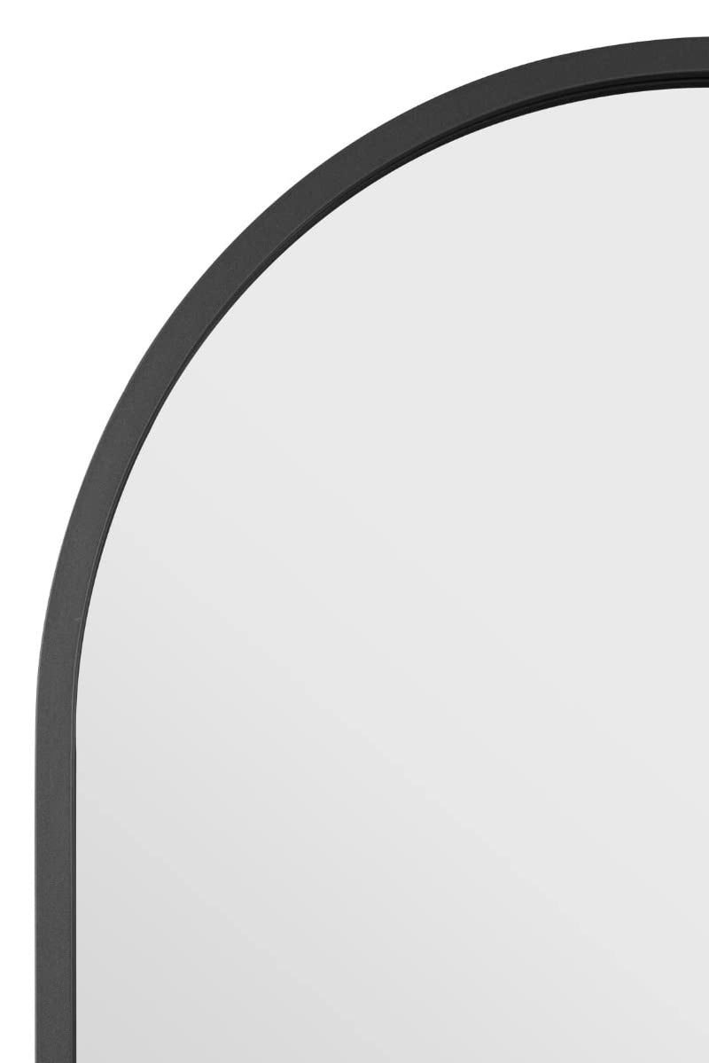 MirrorOutlet The Arcus - Metal Frame, Framed Arched Leaner/Wall Mirror 71" X 35" (180CM X 90CM) Black