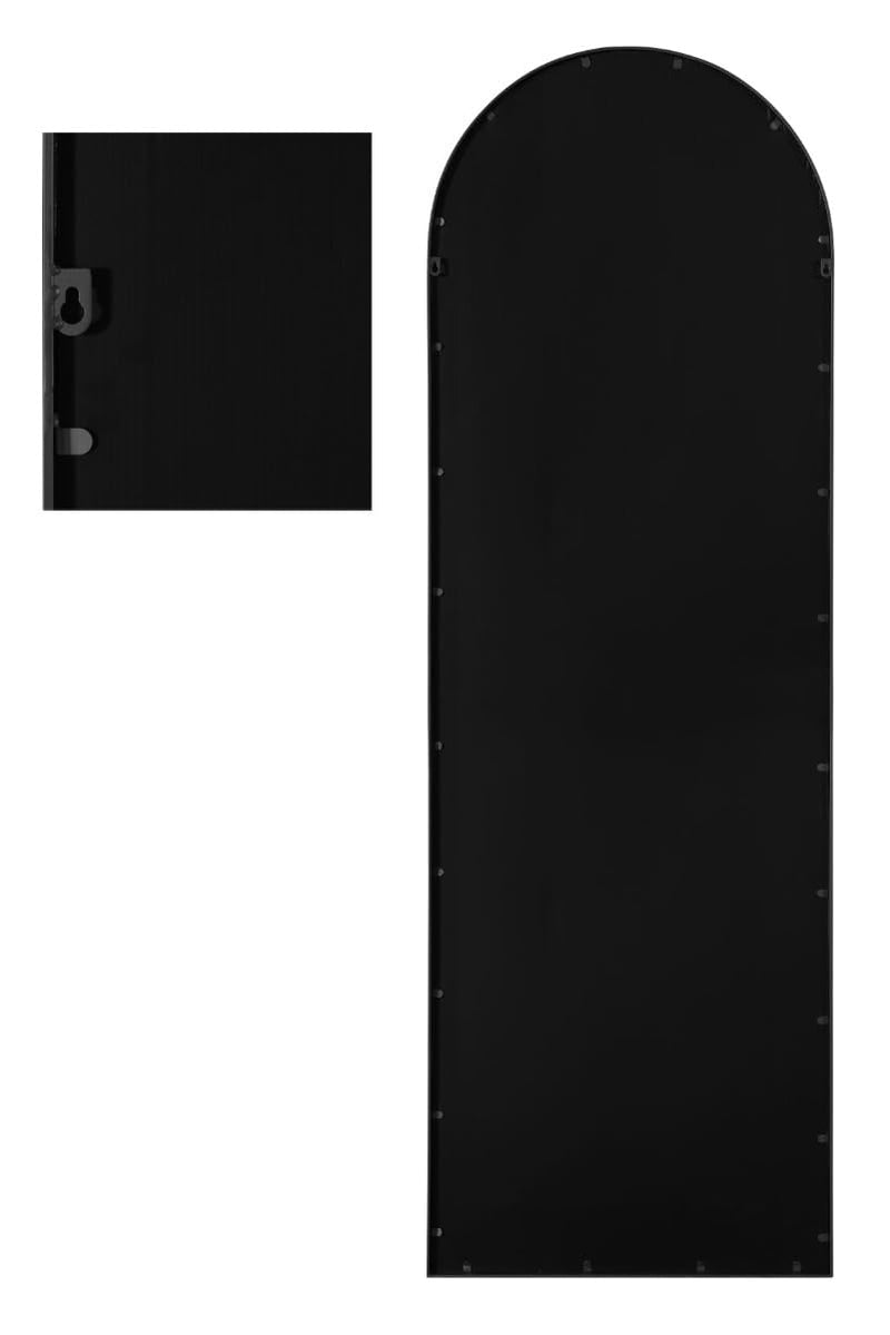 MirrorOutlet The Arcus - Metal Frame, Framed Arched Leaner/Wall Mirror 71" X 35" (180CM X 90CM) Black