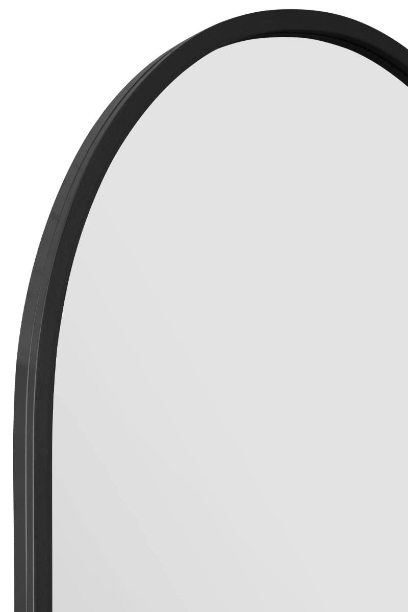 MirrorOutlet The Arcus - Metal Frame, Framed Arched Leaner/Wall Mirror 71" X 35" (180CM X 90CM) Black