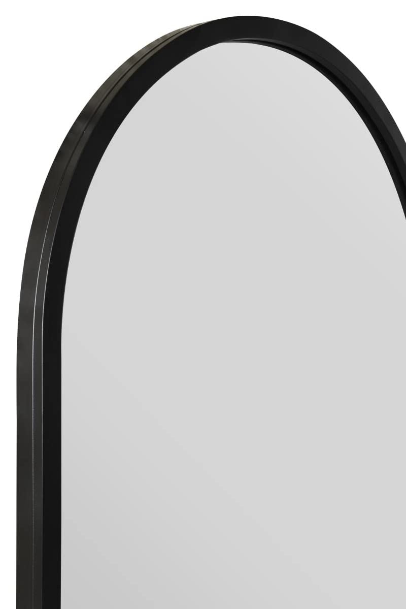MirrorOutlet The Arcus - Metal Frame, Framed Arched Leaner/Wall Mirror 71" X 35" (180CM X 90CM) Black