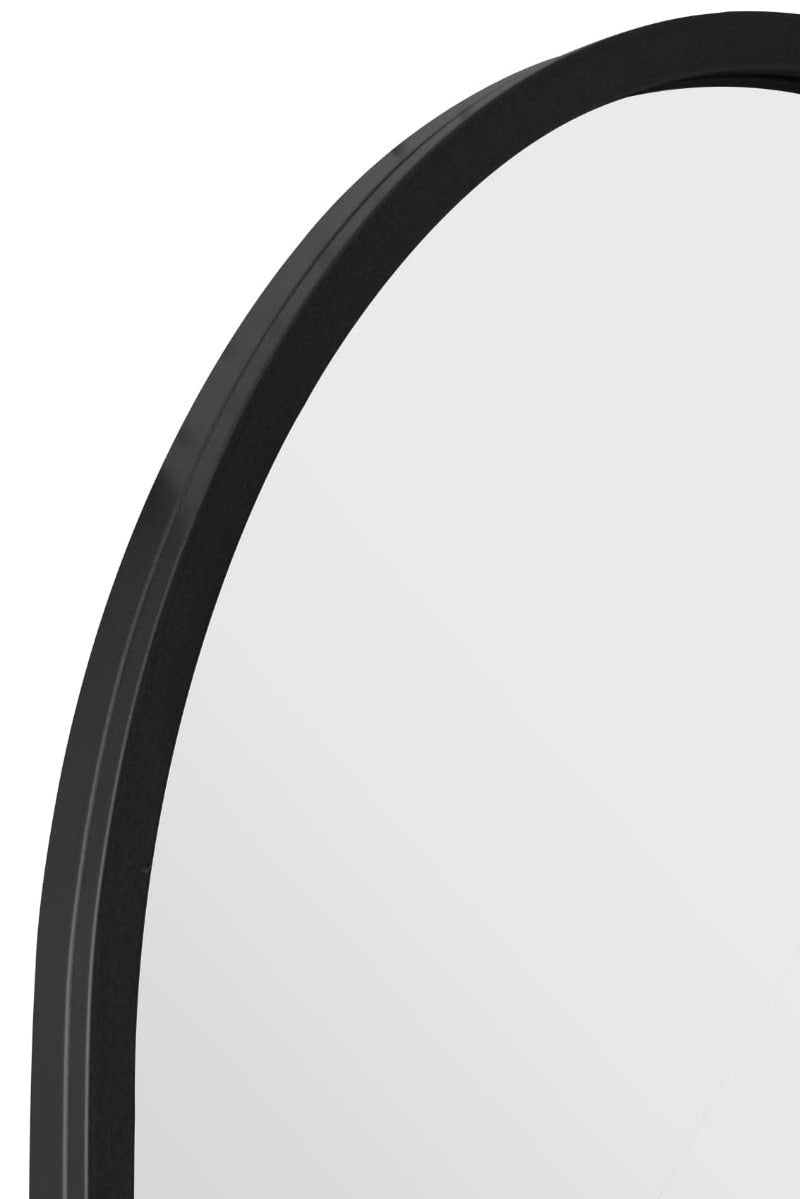 MirrorOutlet The Arcus - Metal Frame, Framed Arched Leaner/Wall Mirror 71" X 35" (180CM X 90CM) Black