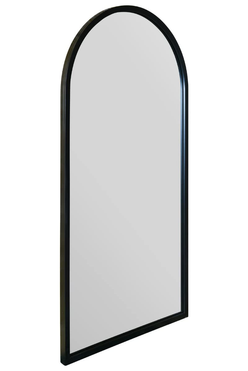 MirrorOutlet The Arcus - Metal Frame, Framed Arched Leaner/Wall Mirror 71" X 35" (180CM X 90CM) Black