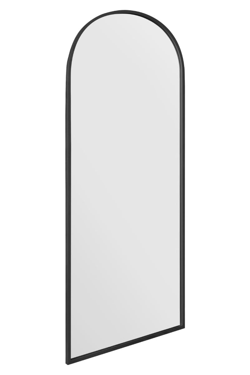 MirrorOutlet The Arcus - Metal Frame, Framed Arched Leaner/Wall Mirror 71" X 35" (180CM X 90CM) Black