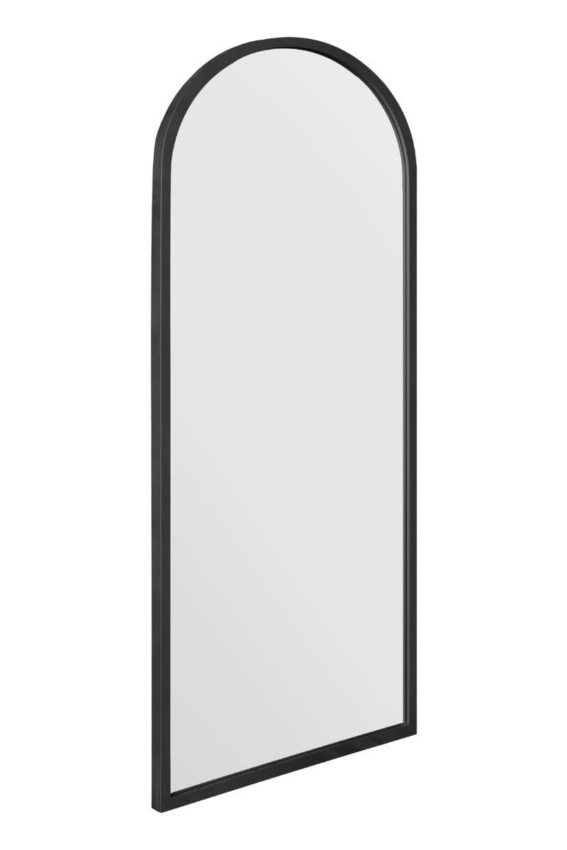 MirrorOutlet The Arcus - Metal Frame, Framed Arched Leaner/Wall Mirror 71" X 35" (180CM X 90CM) Black