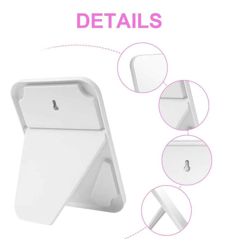 OSDUE 20*13.4cm Makeup Mirror, Foldable Desktop Vanity Mirror Portable Rectangular Makeup Travel Mirror with Stand, Desktop Vanity Mirror for Office Desk,Vanity Table, Travel, Camping (Large - Beige)