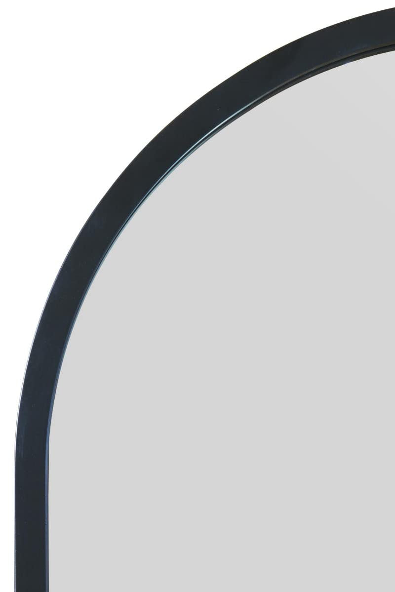 MirrorOutlet The Arcus - Metal Frame, Framed Arched Leaner/Wall Mirror 71" X 35" (180CM X 90CM) Black