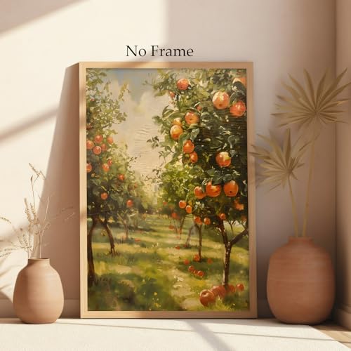 Lemon Tree Canvas Wall Art Beach Landscape Painting Italian Coastal Wall Art Vintage Lemon Art Print Italian Beach Picture Seaside Artwork for Walls Italy Amalfi Coast Wall Art 16x24inch No Frame