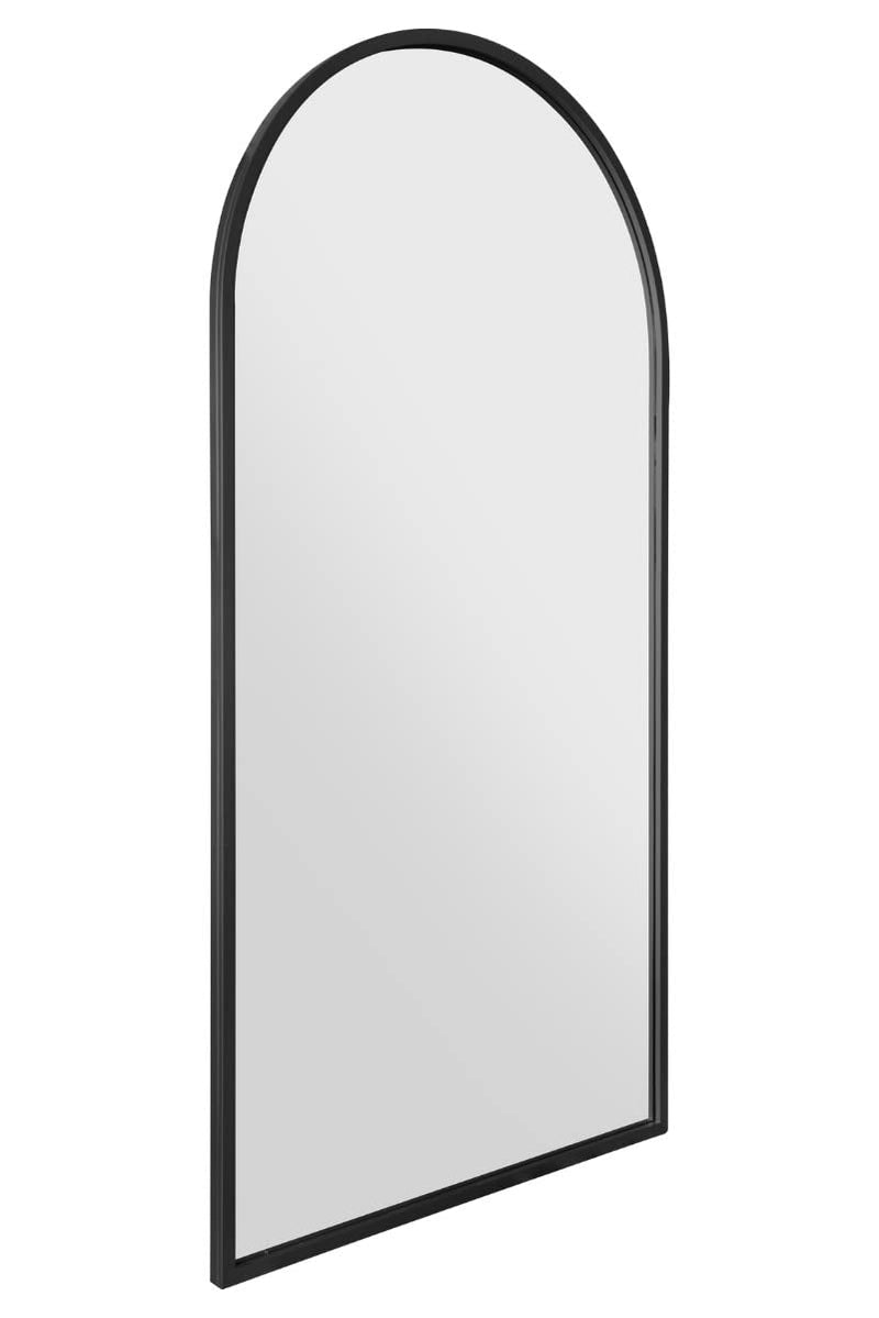 MirrorOutlet The Arcus - Metal Frame, Framed Arched Leaner/Wall Mirror 71" X 35" (180CM X 90CM) Black