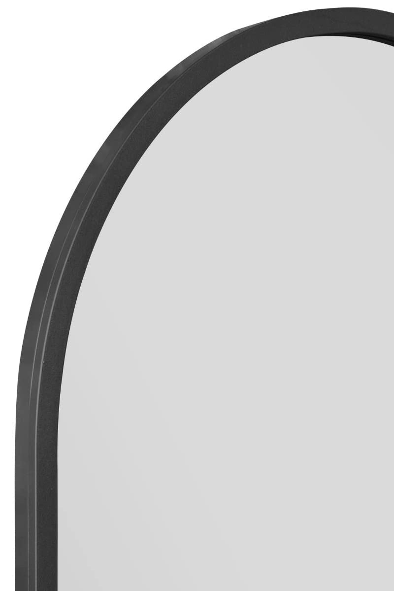 MirrorOutlet The Arcus - Metal Frame, Framed Arched Leaner/Wall Mirror 71" X 35" (180CM X 90CM) Black