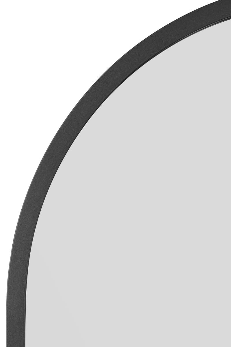 MirrorOutlet The Arcus - Metal Frame, Framed Arched Leaner/Wall Mirror 71" X 35" (180CM X 90CM) Black