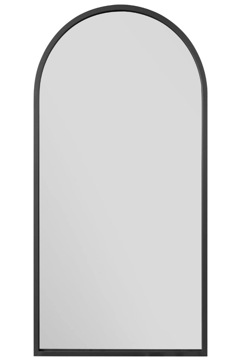 MirrorOutlet The Arcus - Metal Frame, Framed Arched Leaner/Wall Mirror 71" X 35" (180CM X 90CM) Black