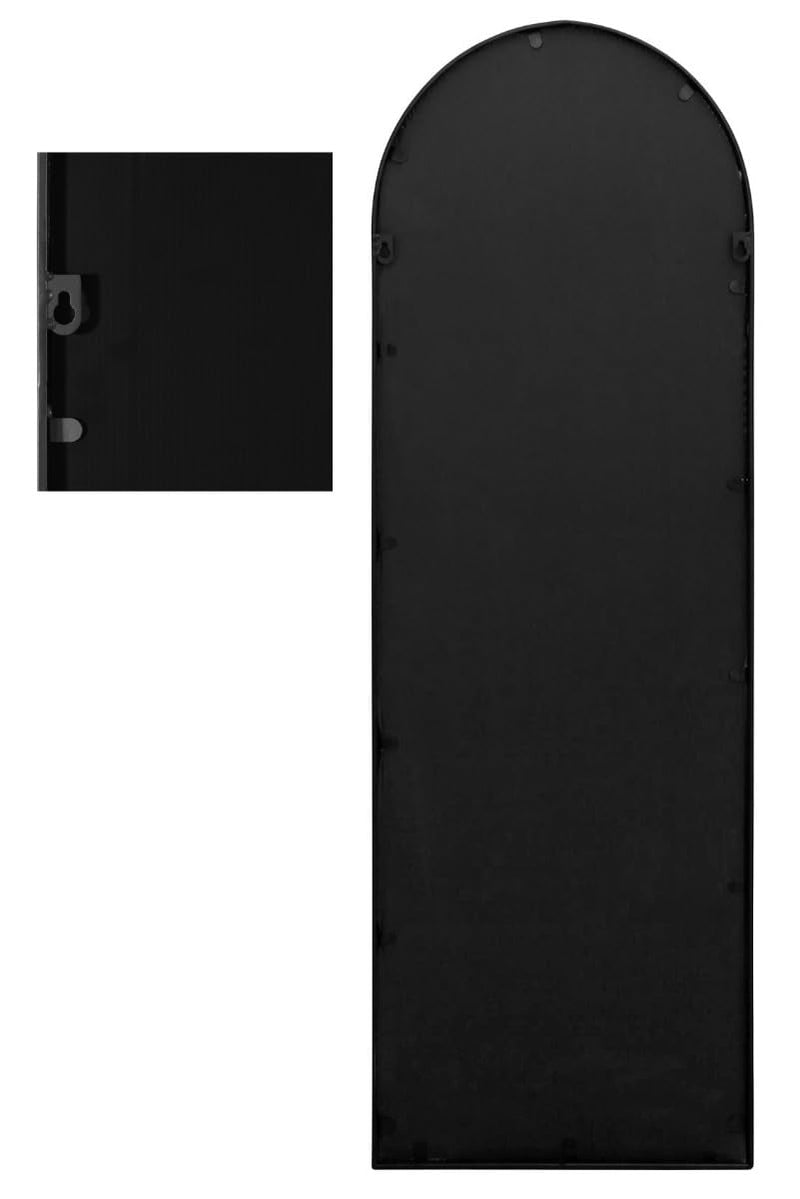MirrorOutlet The Arcus - Metal Frame, Framed Arched Leaner/Wall Mirror 71" X 35" (180CM X 90CM) Black