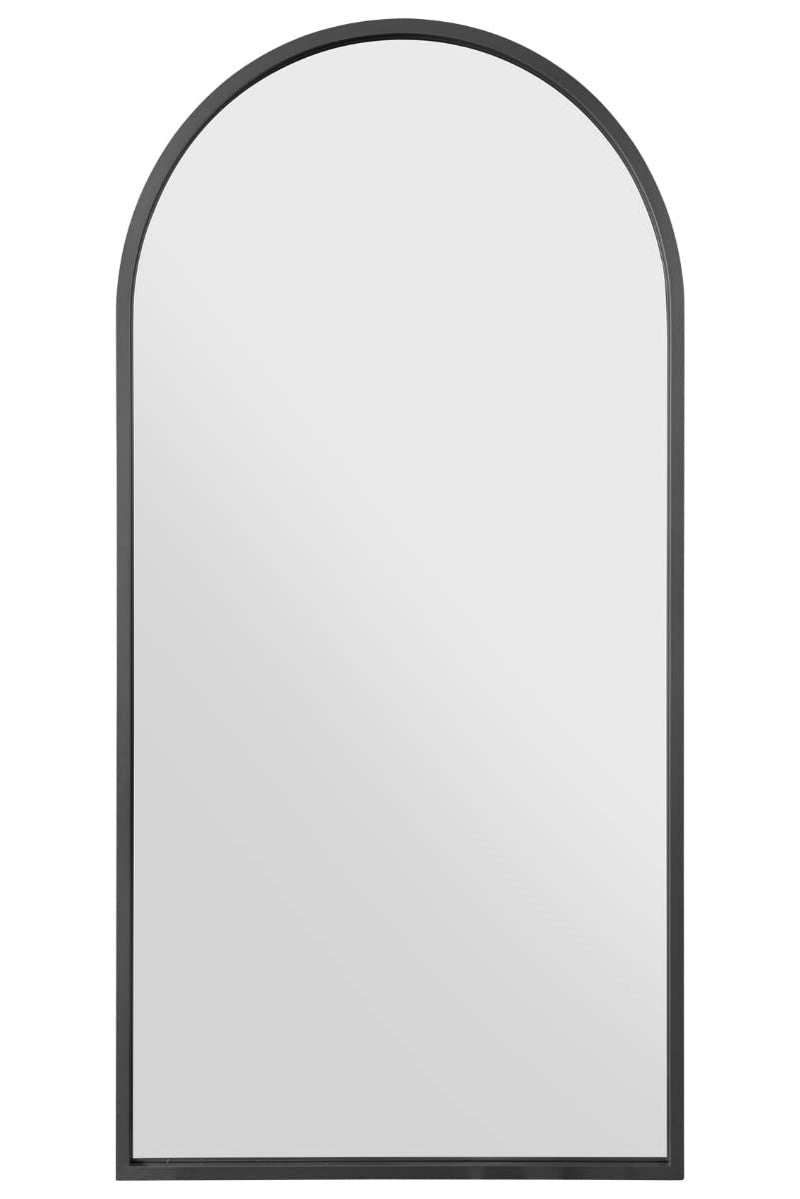 MirrorOutlet The Arcus - Metal Frame, Framed Arched Leaner/Wall Mirror 71" X 35" (180CM X 90CM) Black