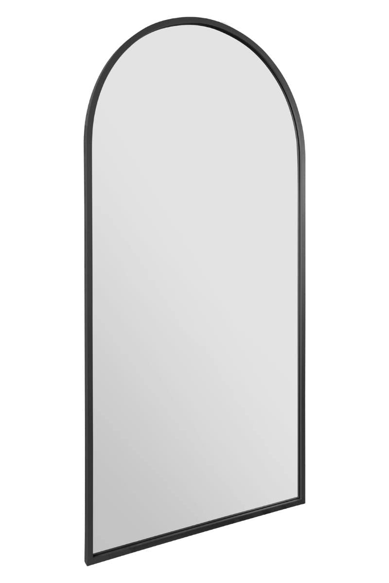 MirrorOutlet The Arcus - Metal Frame, Framed Arched Leaner/Wall Mirror 71" X 35" (180CM X 90CM) Black