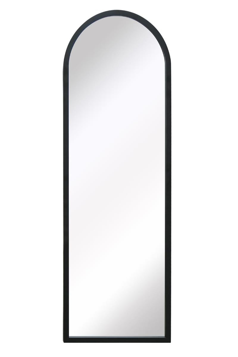 MirrorOutlet The Arcus - Metal Frame, Framed Arched Leaner/Wall Mirror 71" X 35" (180CM X 90CM) Black