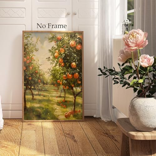 Lemon Tree Canvas Wall Art Beach Landscape Painting Italian Coastal Wall Art Vintage Lemon Art Print Italian Beach Picture Seaside Artwork for Walls Italy Amalfi Coast Wall Art 16x24inch No Frame