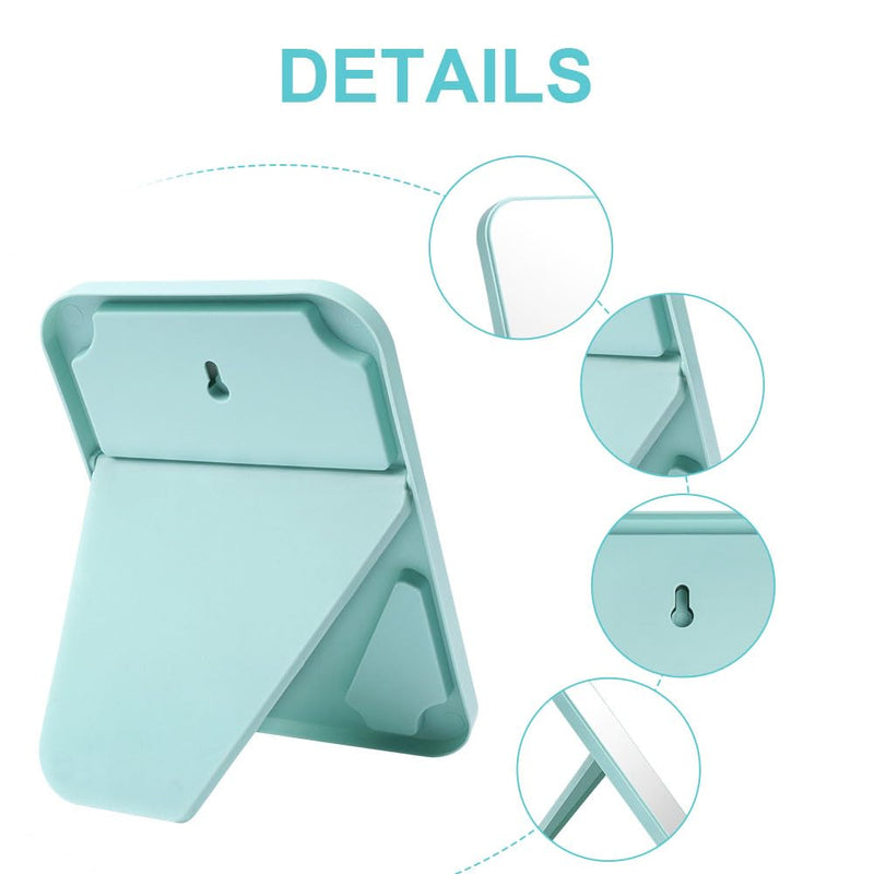 OSDUE 20*13.4cm Makeup Mirror, Foldable Desktop Vanity Mirror Portable Rectangular Makeup Travel Mirror with Stand, Desktop Vanity Mirror for Office Desk,Vanity Table, Travel, Camping (Large - Beige)