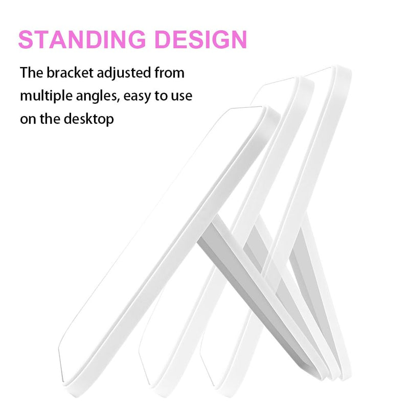 OSDUE 20*13.4cm Makeup Mirror, Foldable Desktop Vanity Mirror Portable Rectangular Makeup Travel Mirror with Stand, Desktop Vanity Mirror for Office Desk,Vanity Table, Travel, Camping (Large - Beige)
