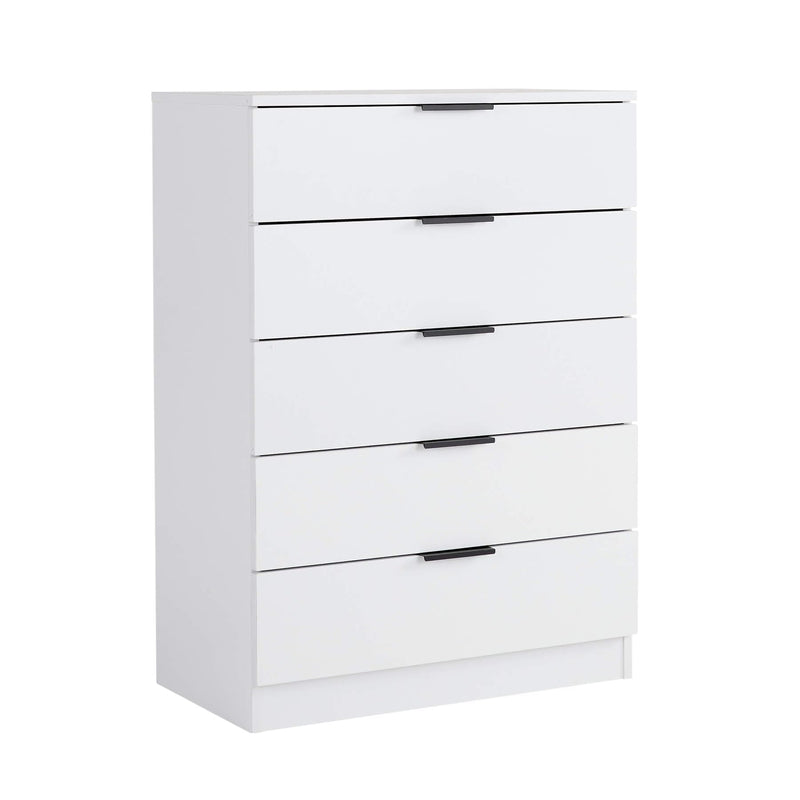 Home Source Bedroom Chest of Drawers Clothing Storage Cabinet, 6 Drawers, Grey