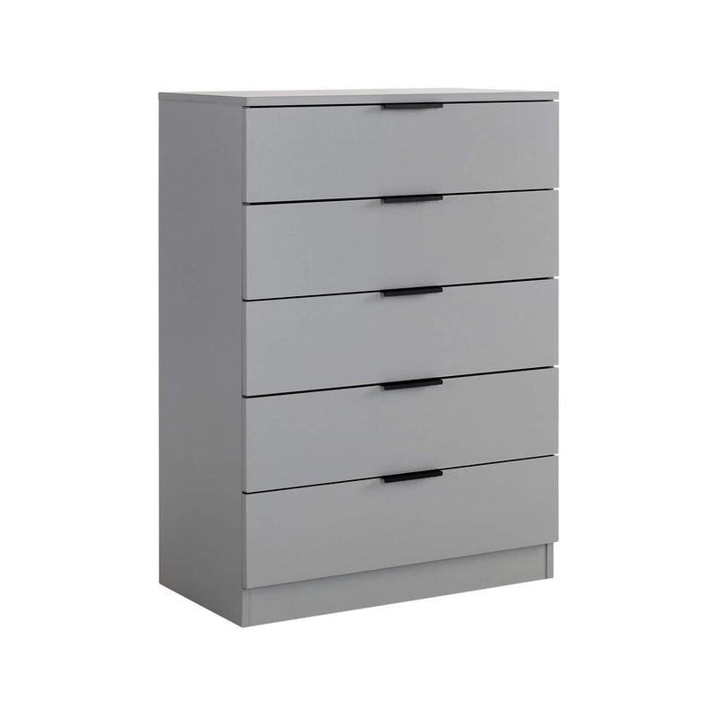 Home Source Bedroom Chest of Drawers Clothing Storage Cabinet, 6 Drawers, Grey