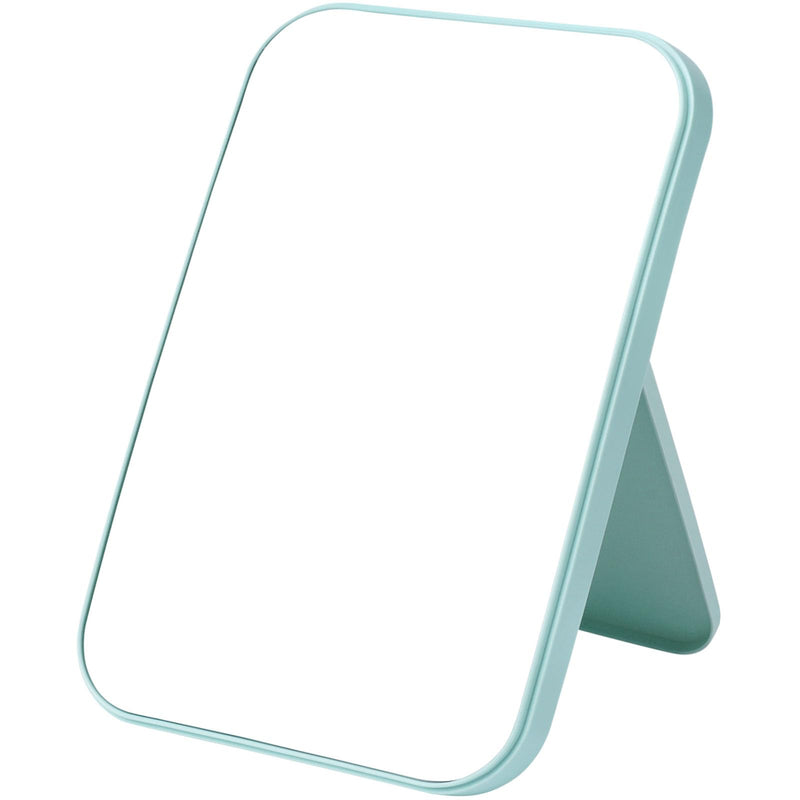 OSDUE 20*13.4cm Makeup Mirror, Foldable Desktop Vanity Mirror Portable Rectangular Makeup Travel Mirror with Stand, Desktop Vanity Mirror for Office Desk,Vanity Table, Travel, Camping (Large - Beige)