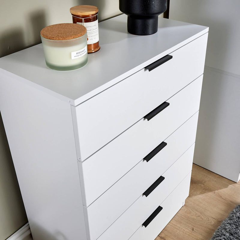Home Source Bedroom Chest of Drawers Clothing Storage Cabinet, 6 Drawers, Grey
