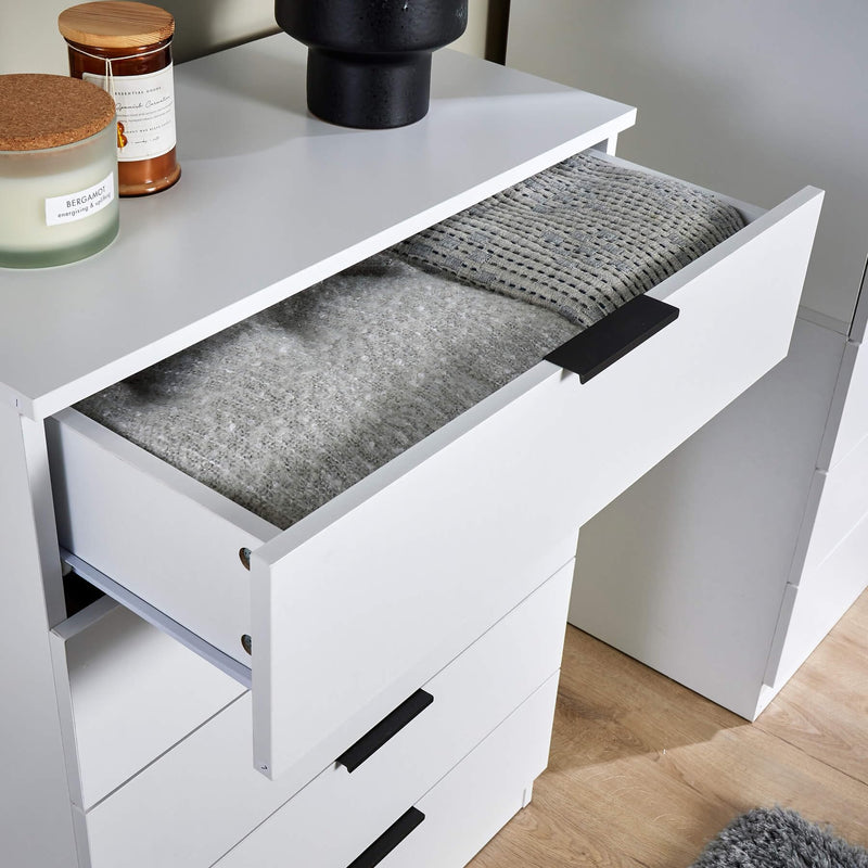 Home Source Bedroom Chest of Drawers Clothing Storage Cabinet, 6 Drawers, Grey