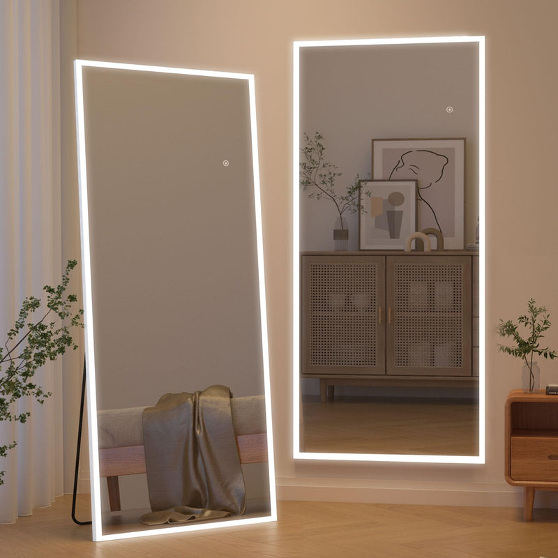 CASSILANDO Full Length Mirror165X60cm Arched Mirror, Black Floor Mirror with Standing Full Body Mirrors Hanging or Leaning Against Wall, for Cloakroom, Bedroom, Livingroom (Black)