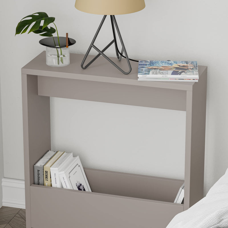 HOCUS PICUS Side Table with Magazine Rack for Living Room and Office - Many Colour Options - Side/End Table - 55 x 20 x 60cm (Dark Oak Effect)