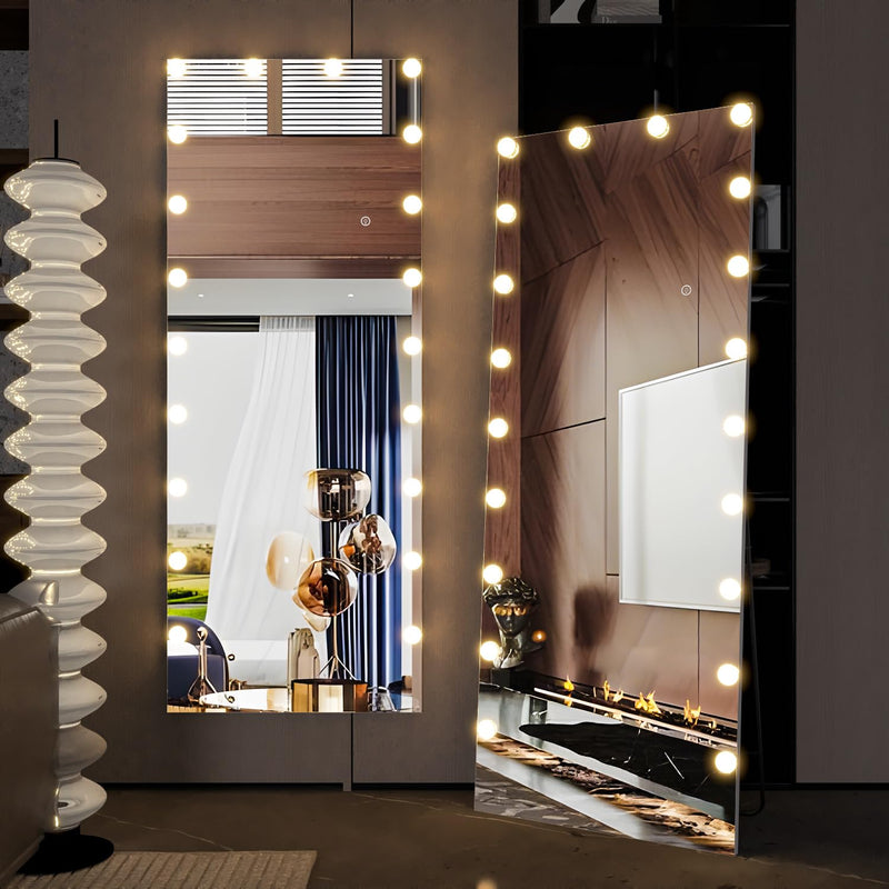 CASSILANDO Full Length Mirror165X60cm Arched Mirror, Black Floor Mirror with Standing Full Body Mirrors Hanging or Leaning Against Wall, for Cloakroom, Bedroom, Livingroom (Black)