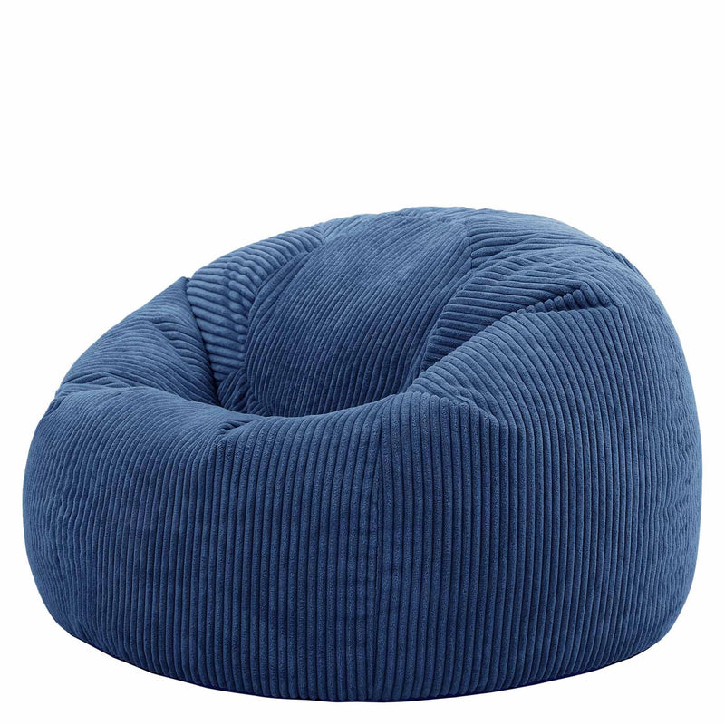 icon Kingston Cord Bean Bag, Beige, Large Adult Bean Bag Chair with Filling Included, Comfy Chair, Living Room Furniture, Bedroom Furniture