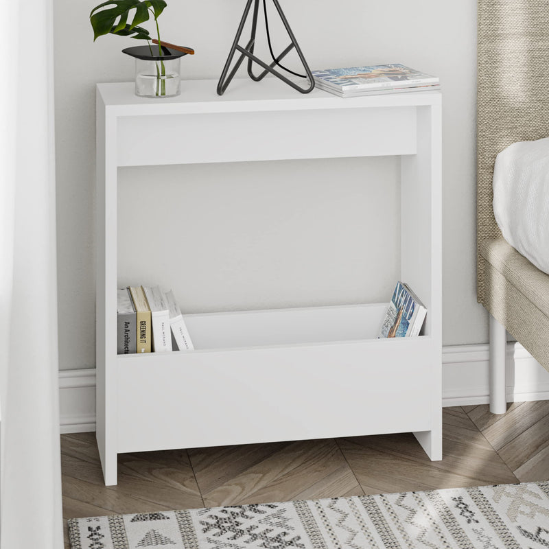HOCUS PICUS Side Table with Magazine Rack for Living Room and Office - Many Colour Options - Side/End Table - 55 x 20 x 60cm (Dark Oak Effect)