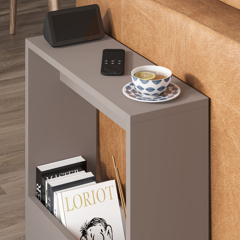 HOCUS PICUS Side Table with Magazine Rack for Living Room and Office - Many Colour Options - Side/End Table - 55 x 20 x 60cm (Dark Oak Effect)