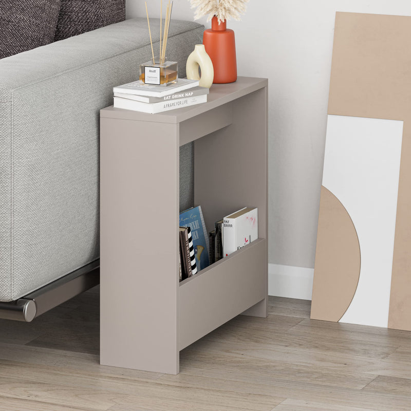 HOCUS PICUS Side Table with Magazine Rack for Living Room and Office - Many Colour Options - Side/End Table - 55 x 20 x 60cm (Dark Oak Effect)