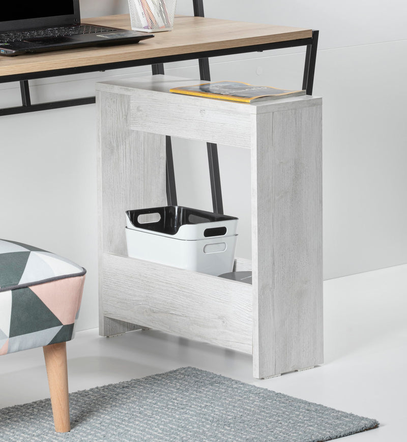HOCUS PICUS Side Table with Magazine Rack for Living Room and Office - Many Colour Options - Side/End Table - 55 x 20 x 60cm (Dark Oak Effect)