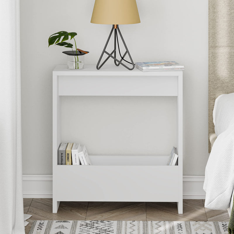 HOCUS PICUS Side Table with Magazine Rack for Living Room and Office - Many Colour Options - Side/End Table - 55 x 20 x 60cm (Dark Oak Effect)