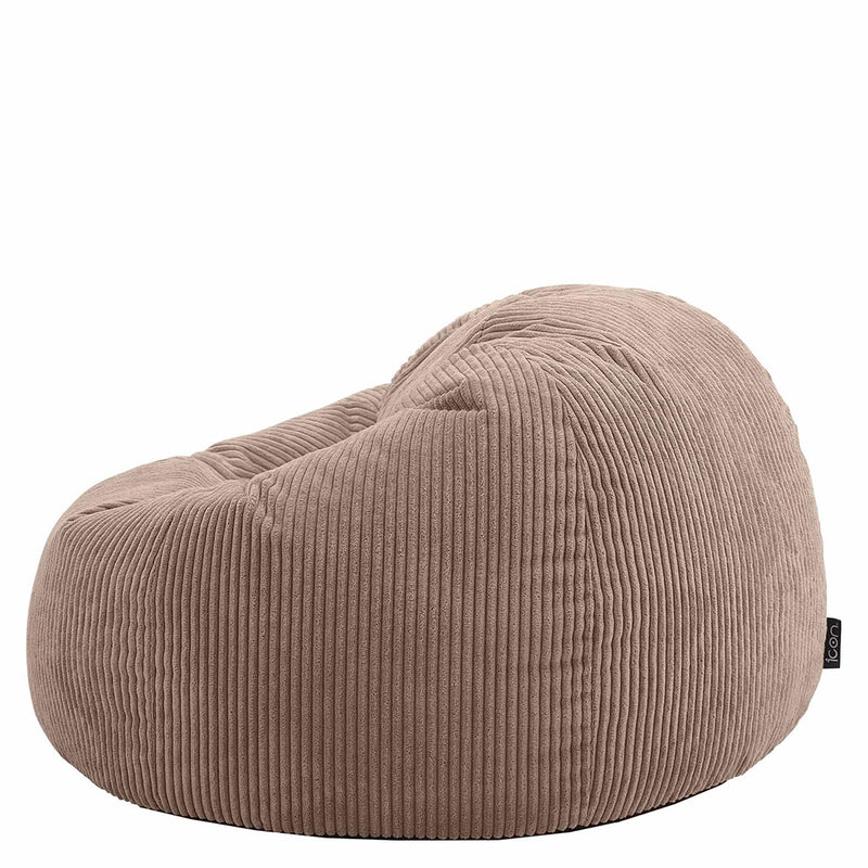 icon Kingston Cord Bean Bag, Beige, Large Adult Bean Bag Chair with Filling Included, Comfy Chair, Living Room Furniture, Bedroom Furniture