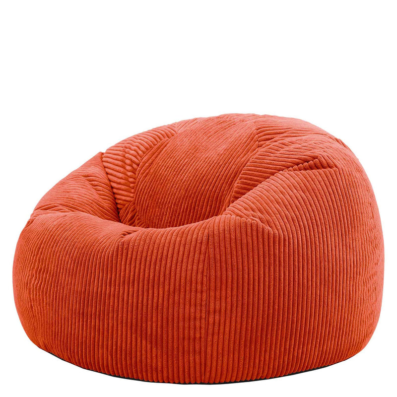 icon Kingston Cord Bean Bag, Beige, Large Adult Bean Bag Chair with Filling Included, Comfy Chair, Living Room Furniture, Bedroom Furniture