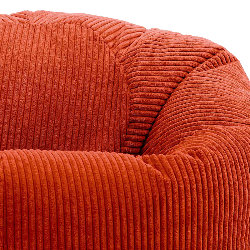 icon Kingston Cord Bean Bag, Beige, Large Adult Bean Bag Chair with Filling Included, Comfy Chair, Living Room Furniture, Bedroom Furniture