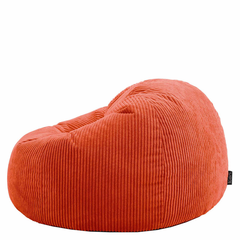 icon Kingston Cord Bean Bag, Beige, Large Adult Bean Bag Chair with Filling Included, Comfy Chair, Living Room Furniture, Bedroom Furniture