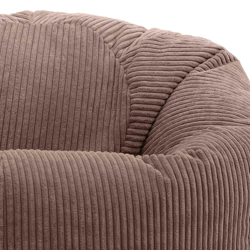 icon Kingston Cord Bean Bag, Beige, Large Adult Bean Bag Chair with Filling Included, Comfy Chair, Living Room Furniture, Bedroom Furniture