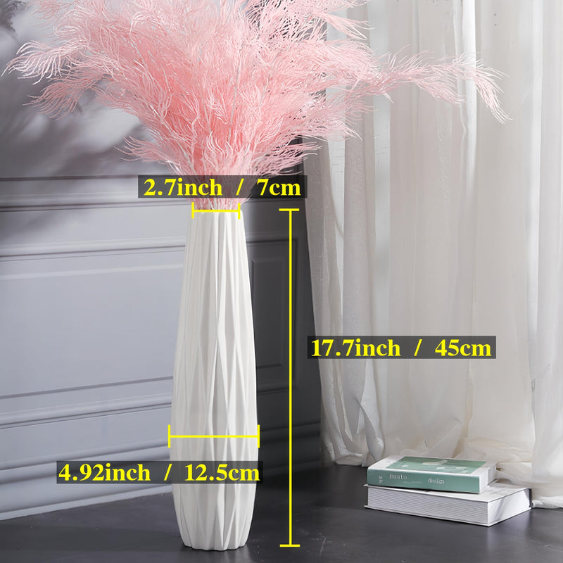 DJYY White Tall Floor Vase, 28" Ceramic Standing Flower Vase, Large Decorative for Living Room, Bedroom,Glossy Glaze,Wedding Gift