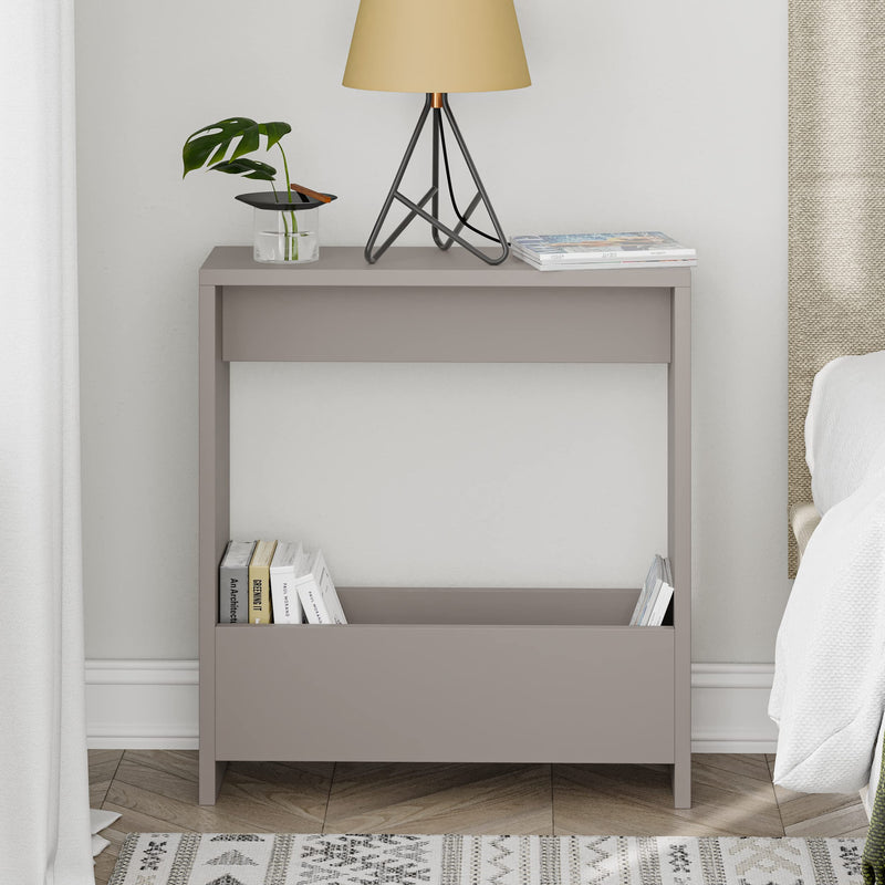 HOCUS PICUS Side Table with Magazine Rack for Living Room and Office - Many Colour Options - Side/End Table - 55 x 20 x 60cm (Dark Oak Effect)