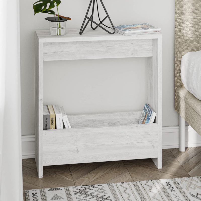 HOCUS PICUS Side Table with Magazine Rack for Living Room and Office - Many Colour Options - Side/End Table - 55 x 20 x 60cm (Dark Oak Effect)