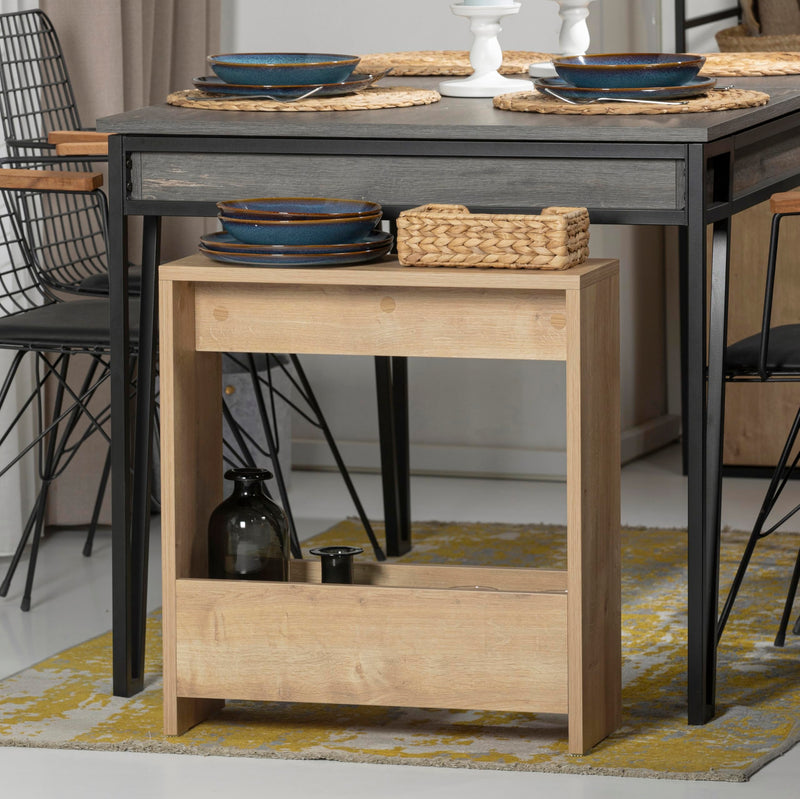 HOCUS PICUS Side Table with Magazine Rack for Living Room and Office - Many Colour Options - Side/End Table - 55 x 20 x 60cm (Dark Oak Effect)