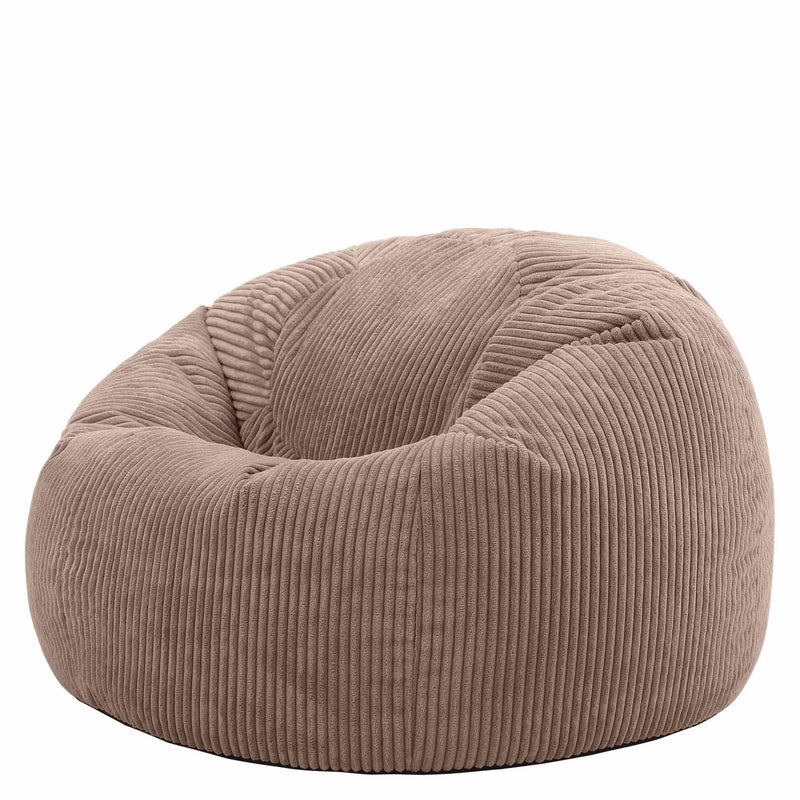 icon Kingston Cord Bean Bag, Beige, Large Adult Bean Bag Chair with Filling Included, Comfy Chair, Living Room Furniture, Bedroom Furniture
