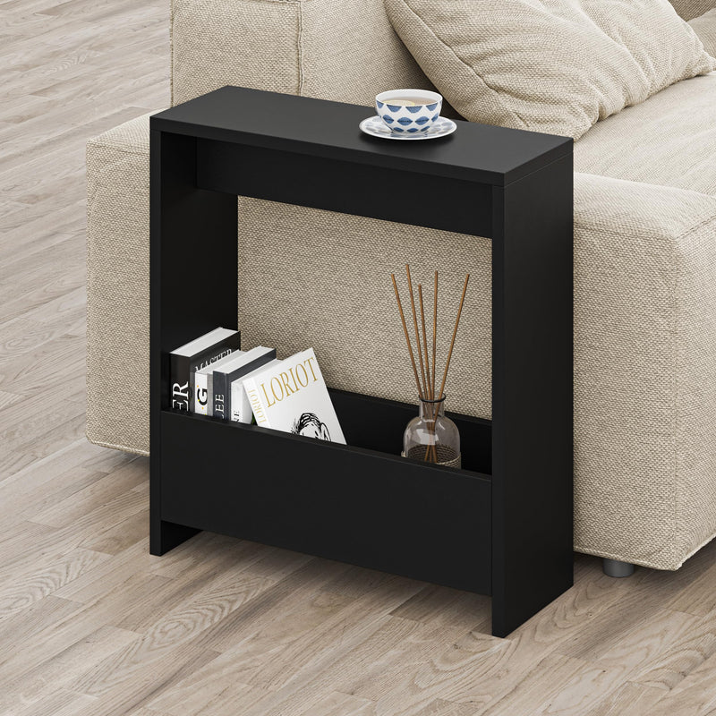 HOCUS PICUS Side Table with Magazine Rack for Living Room and Office - Many Colour Options - Side/End Table - 55 x 20 x 60cm (Dark Oak Effect)