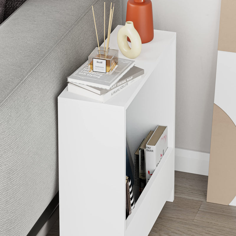 HOCUS PICUS Side Table with Magazine Rack for Living Room and Office - Many Colour Options - Side/End Table - 55 x 20 x 60cm (Dark Oak Effect)